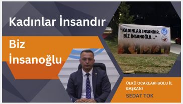 Bolu Ülkü Ocaklarından Kadına Şiddete pankartlı tepki