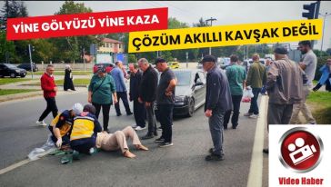 Gölyüzü kavşağında kaza; 1 yaralı