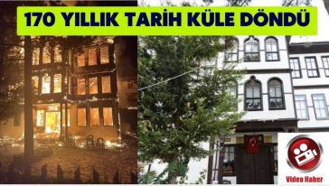 Mudurnu'da Keyvanlar Konağı tamamen yandı